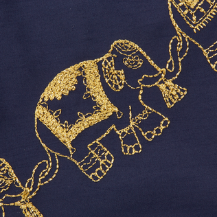 Men Swim Trunks Embroidered Elephant Dance - Limited Edition Navy details view 3