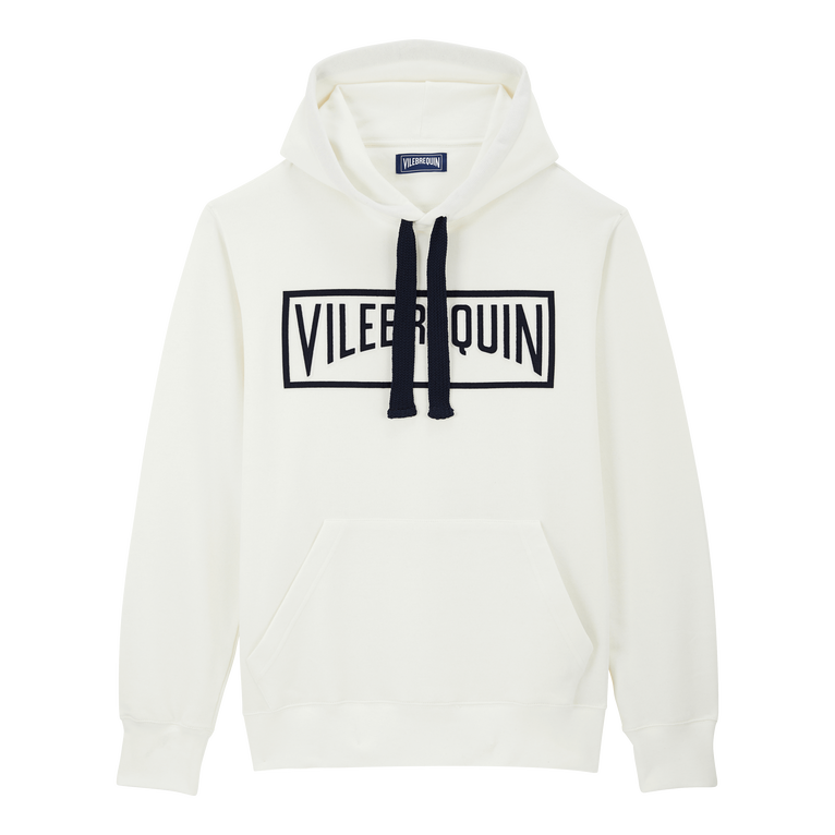 Vilebrequin Men Cotton Hoodie Sweatshirt Solid - Martin - White - Size XL