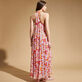 Women Long Dress Iris Lace- Vilebrequin x Poupette St Barth Shocking pink 背面穿戴视图
