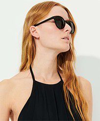 Unisex Floating Sunglasses Black Solid Black front worn view