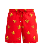 Men Swim Shorts Fleur de Poulpe Poppy red front view