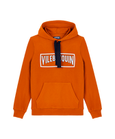 Sudadera con capucha de algodón de color liso para hombre Caramel vista frontal