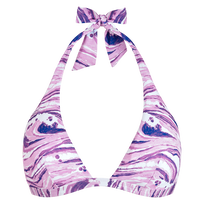 Haut de maillot de bain foulard Wave - Vilebrequin x Maison Kitsuné Lilas vue de face