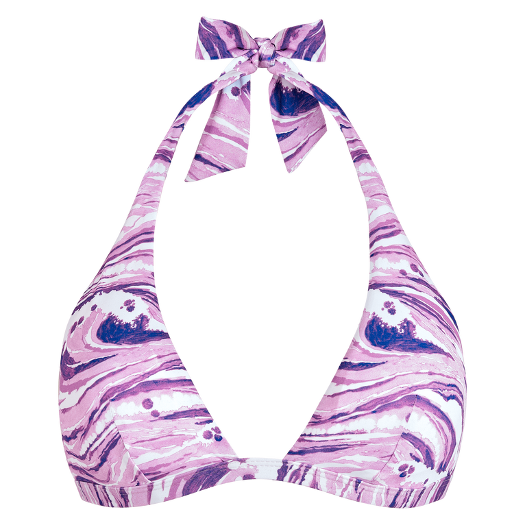 Wave Neckholder-bikinioberteil Für Damen – Vilebrequin X Maison Kitsuné - Fleche - Violett - Größe XS - Vilebrequin