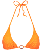 Haut de maillot de bain femme triangle Plumetis Carotte vue de face