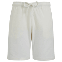 Unisex Terry Bermuda Solid Chalk front view