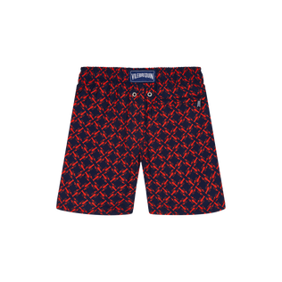 男童 Homard Pixel 超轻易收纳游泳短裤 Navy 后视图