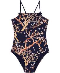 女童 Sweet Blossom 连体泳衣 Navy 正面图