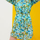 Robe Chemise en coton femme Butterflies Lagon vue de détail 1