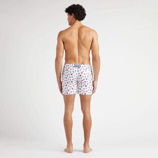 Bañador con bordado Micro Ronde des Tortues para hombre de edición limitada Blanco vista trasera desgastada