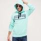 Solid Kapuzenpullover aus Baumwolle für Herren Lagune Details Ansicht 6