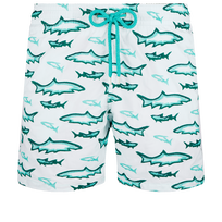 Maillot de bain homme brodé Requins 3D - Édition Limitée Glacier vue de face