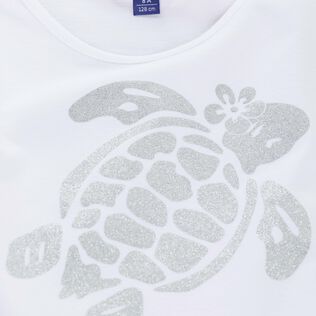 Débardeur en coton fille Turtle Glitter Blanc vue de détail 1