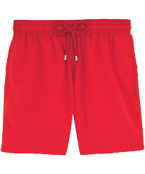 Men Swimwear Solid Poppy red front view