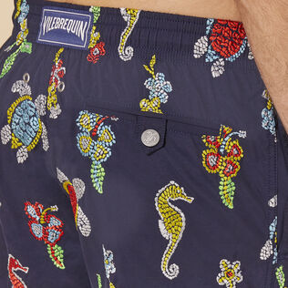 Men Swim Shorts Embroidered Mosaïque - Limited Edition Ink details view 2
