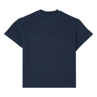 Camiseta de algodón orgánico con estampado Graphic Lobsters para niño Azul marino vista trasera