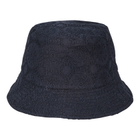 Unisex Cotton Bucket Hat Broderies Anglaises Black front view