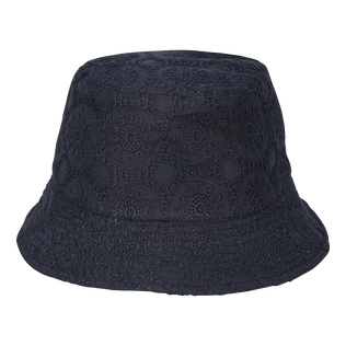 中性英式刺绣棉质渔夫帽 Black 正面图