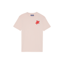Camiseta de algodón orgánico con tortuga bordada para hombre Peony vista frontal