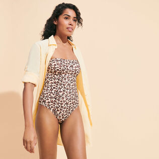 女士 Turtles Leopard 紧身胸衣连体泳衣 Straw 细节视图2