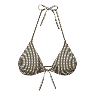 女士 Pocket Checks 三角形比基尼上衣 Bronze 正面图