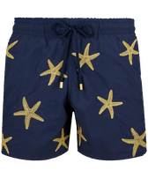 男士 Starfish Dance 定位金色刺绣泳裤 — 限量版 Navy 正面图