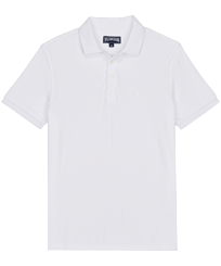 Men Terry Polo Shirt Solid White front view