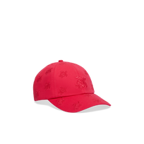 Embroidered Cap Turtles All Over Gooseberry red front view