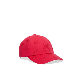 Embroidered Cap Turtles All Over Gooseberry red front view