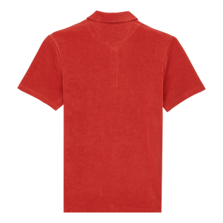 Men Terry Polo Solid Brick back view