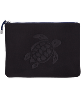 Bolsa de playa con cremallera y estampado Turtle Negro vista frontal