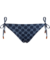 Women Bikini Bottom to be tied VBQ Monogram Navy front view