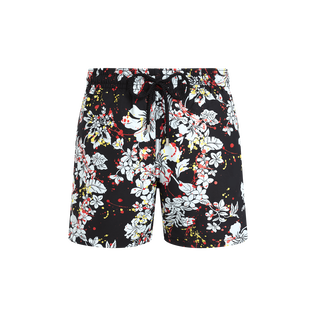 Men Swim Shorts Flower Splash - VBQ x Palm Angels Black 正面图