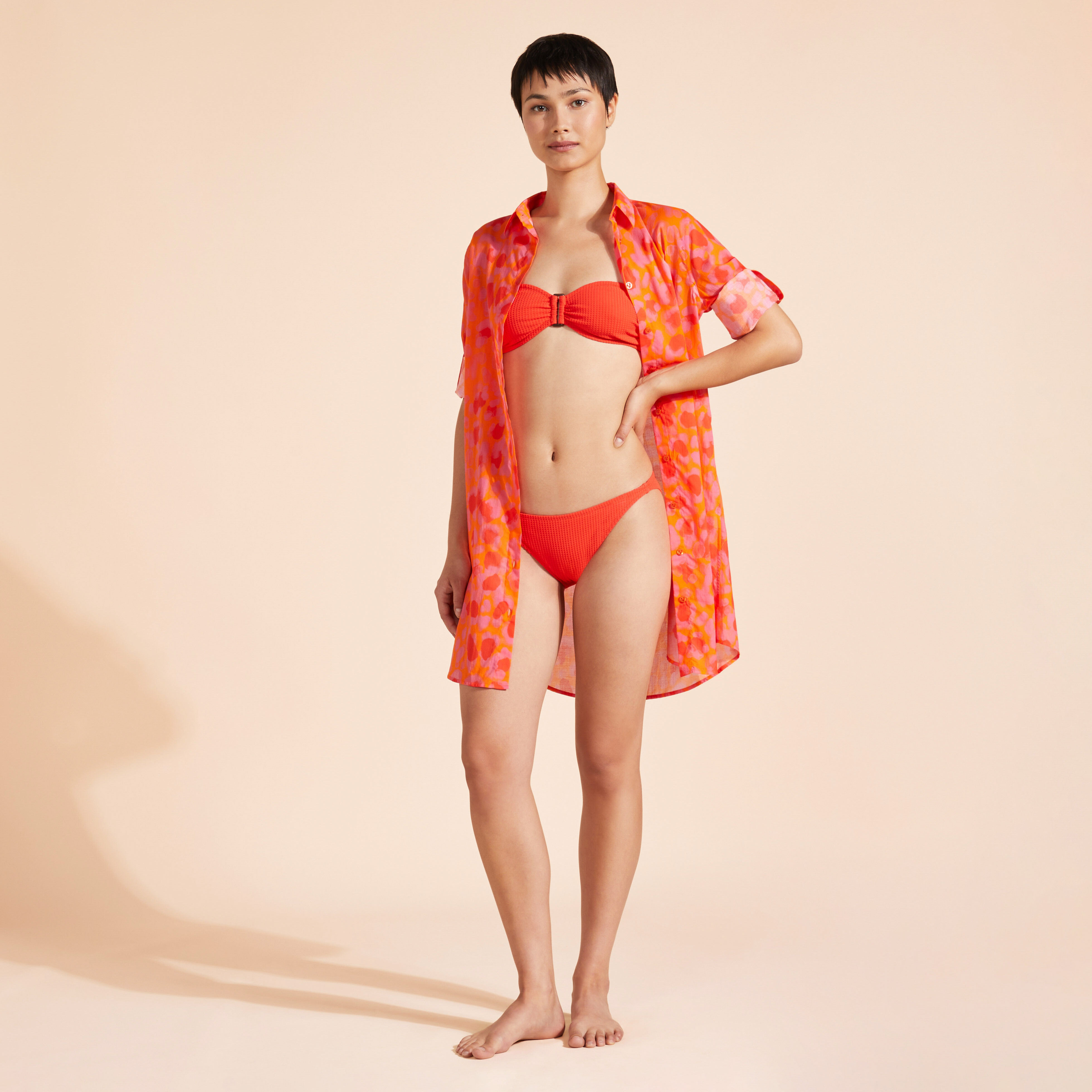 Women Ring Bandeau Bikini Top Jacquard Vichy | Vilebrequin