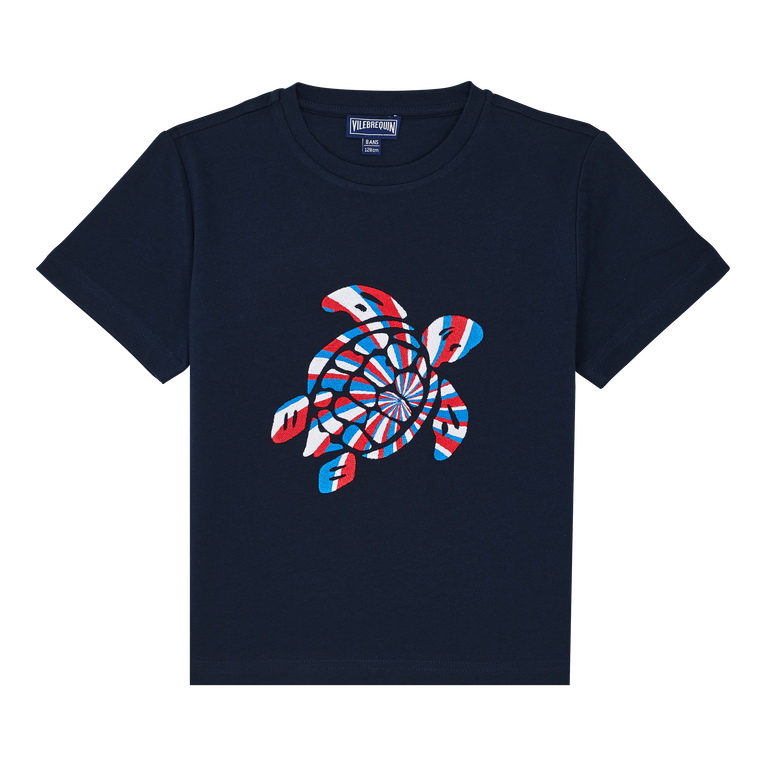 T-shirt Aus Bio-baumwolle Mit Aufgestickter Schildkröte Für Jungen - Thomy - Blau - Größe 2 - Vilebrequin