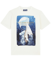 Men Cotton T-Shirt Sailing Boat From The Sky Off white front view