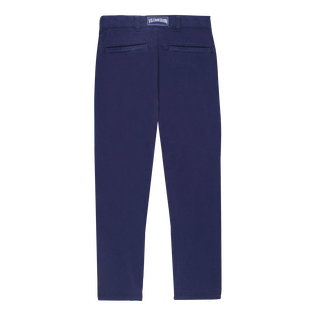 Pantalones chinos de color liso para niño Azul marino vista trasera