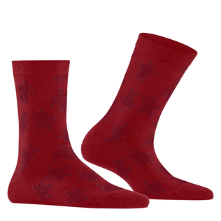Women Socks Ronde des Tortues - Vilebrequin x Falke Red details view 1