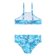 Flowers Tie & Dye Bustier-Bikini für Mädchen Marineblau Rückansicht