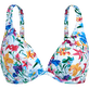 Haut de maillot de bain avec armatures femme Happy Flowers Blanc vue de face