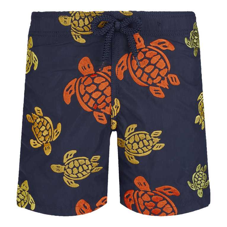Boys Embroided Swim Shorts Ronde Des Tortues - Swimming Trunk - Misjim - Blue - Size 14 - Vilebrequin