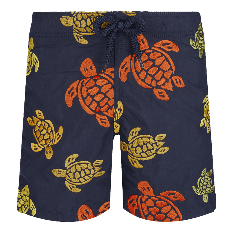 Boys Embroided Swim Shorts Ronde Des Tortues - Misjim - Blue