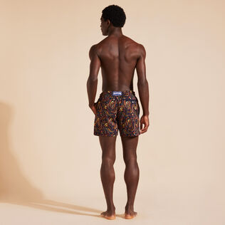 Men Swimwear Embroidered Camo Flowers - Limited Edition Navy 背面穿戴视图