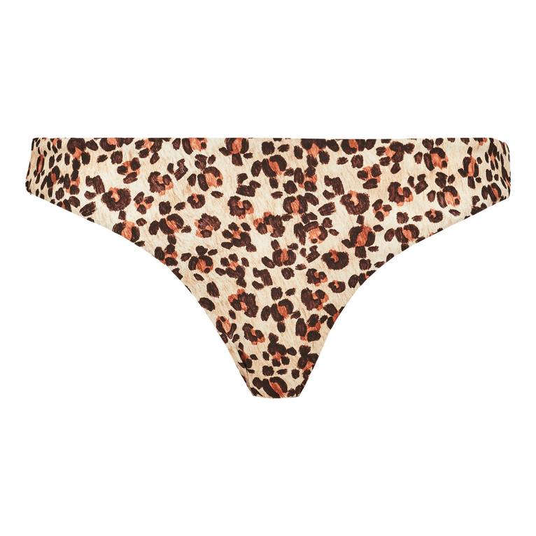 Women Bikini Bottom Midi Brief Turtles Leopard - Frise - Yellow - Size M - Vilebrequin