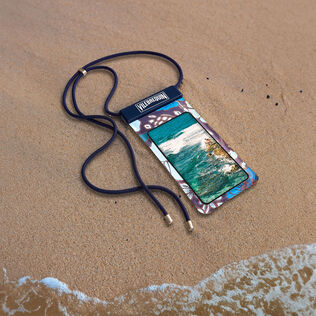 Waterproof Phone Case Tropical Turtles Midnight front worn view