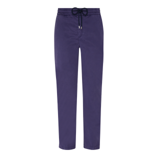 Pantaloni uomo in Tencel e cotone con girovita elasticizzato Midnight vista frontale