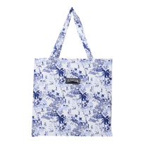 Bolso de playa en lino con estampado Riviera unisex Ink vista frontal