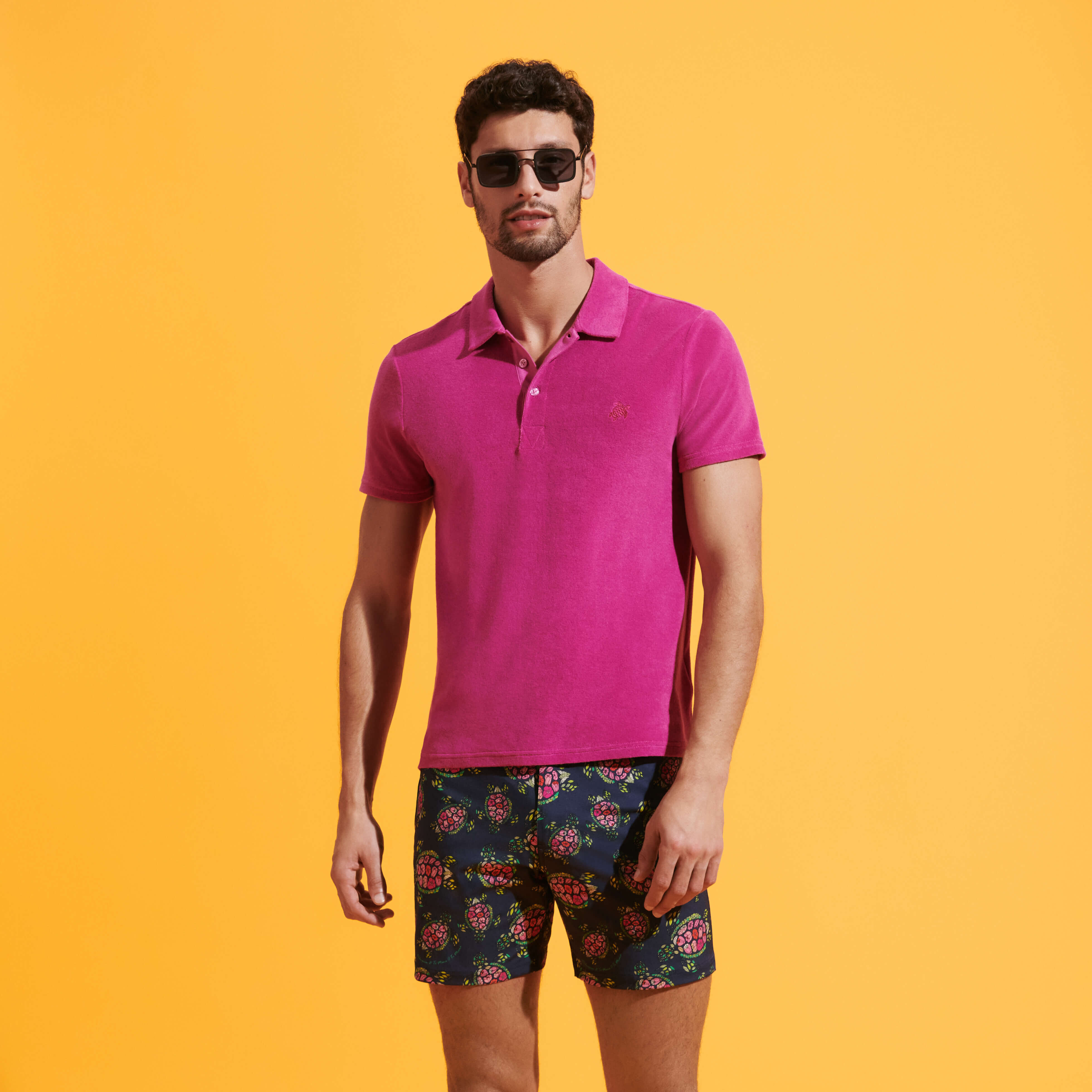 Pantaloncini mare uomo corti elasticizzati con cintura piatta Provencal Turtles
