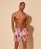 Men Swim Shorts Ultra-light and Packable Ikat Flowers Multicolor front worn view