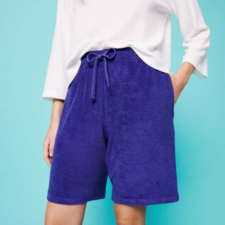 Bermudas de color liso para hombre y mujer Purple blue detalles vista 4